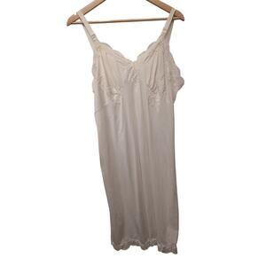Vintage Baronet Lingerie White Lace Nightgown Slip Pajamas Retro Sexy Bridal
